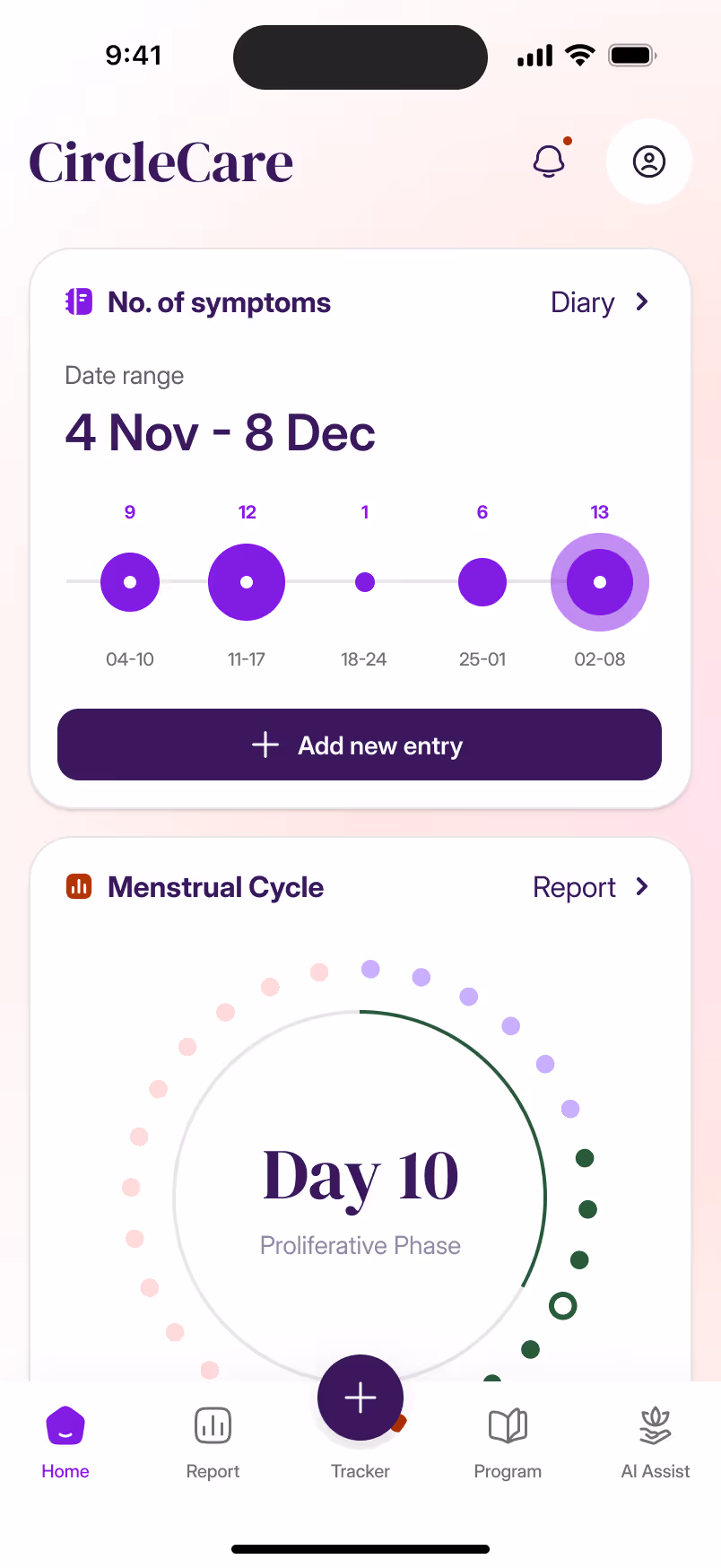 Sympa Health app screen showing health insights and resources