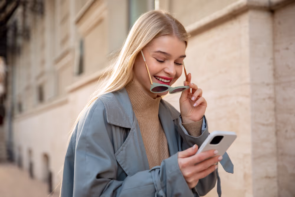 Woman using a smartphone